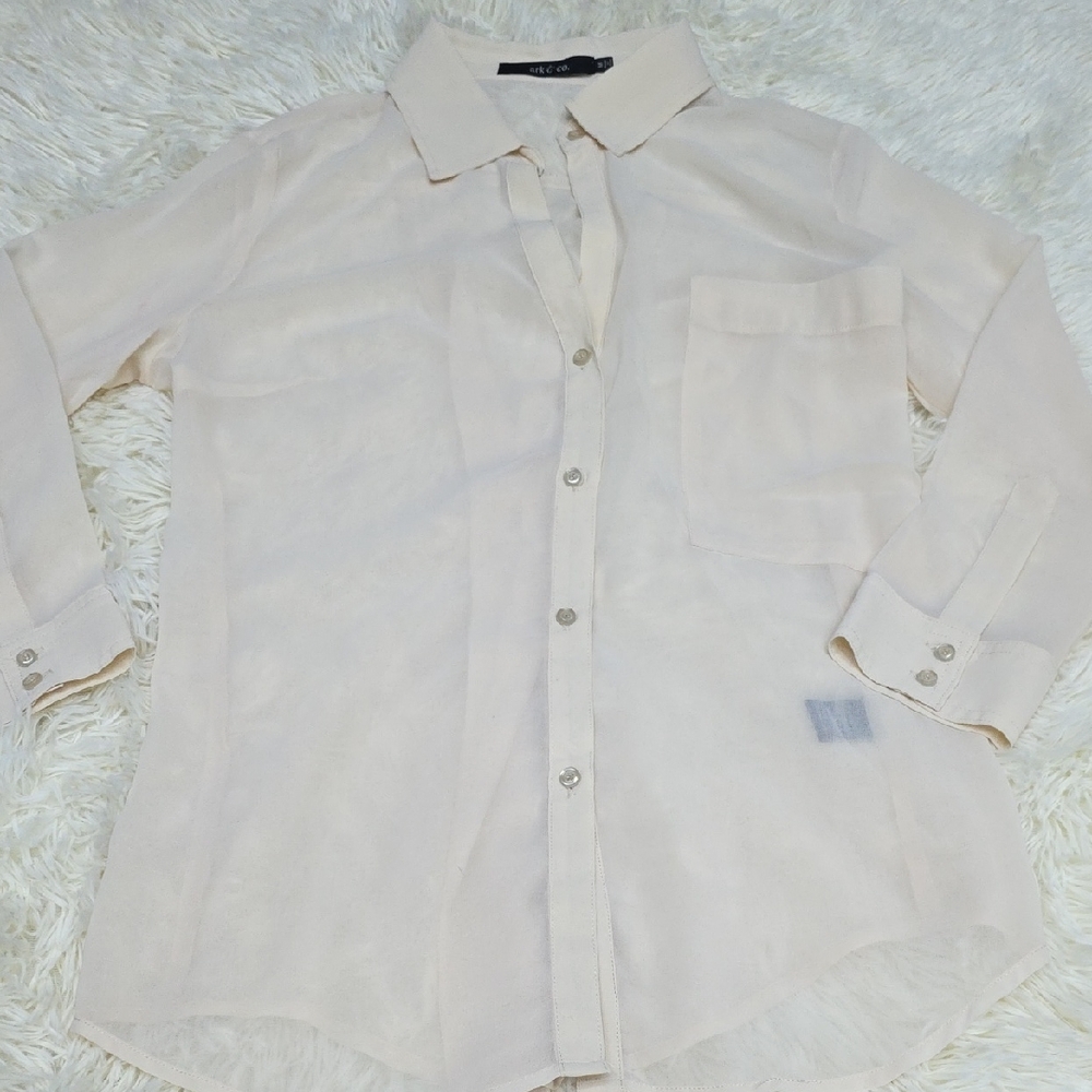 Ark & Co Cream Collared Blouse